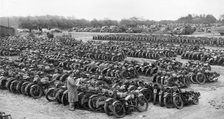 Civilian, impressed motorcycles for sale 1946 in lots of 5-1